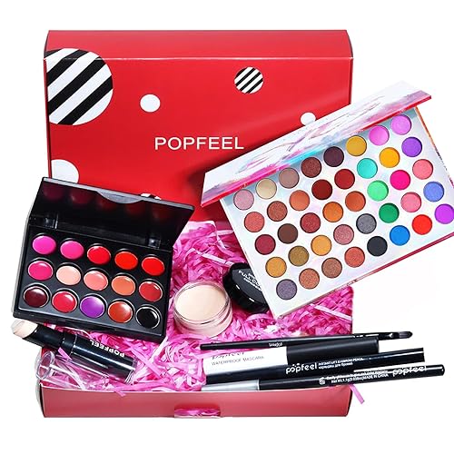 Holzsammlung Schminke Set, Schminkset Damen Schminkset Frauen für Gesicht Augen und Lippen, Make-up Sets Makeup Kit for Women Teenager, Kosmetik Make up Set mit Lidschatten für Damen und Mädchen von Holzsammlung