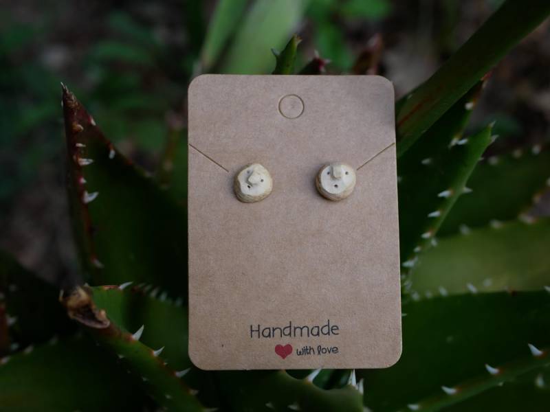 Ohrringe, Ohrstecker Wichtel, Baumperle, Baumperlen, Geschenkidee, Geschenk Für Kinder, Frauen Ohrringe, Ohrstecker Wichtel, Baumperle, Baumperlen, Geschenkidee, Geschenk Für Kinder, Frauen von Holzschmiedin