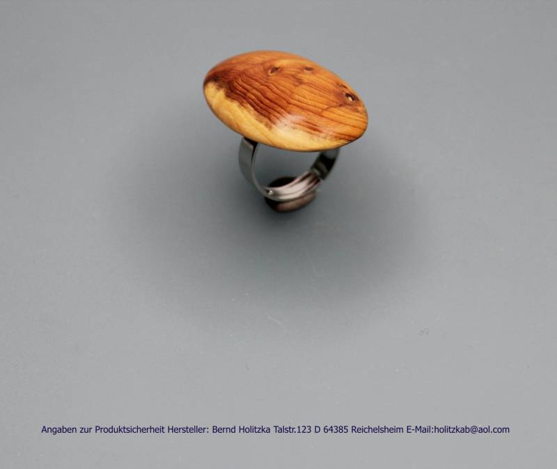 Holzschmuck Holzring Mit Ringschiene Art.nr.0903 von Holzschmuckunikate