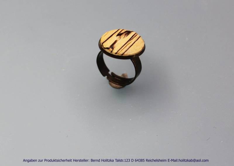 Holzschmuckring Mit Ringschiene Art.nr.0903 von Holzschmuckunikate