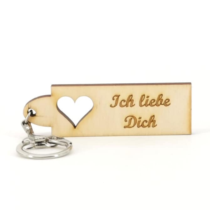Schlüsselanhänger Holz Name - Herz Ich Liebe Dich Schlüsselanhänger Holz Name - Herz Ich Liebe Dich von Holzspielzeug