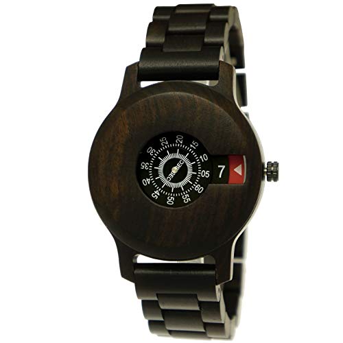 Holzwerk Germany Handgefertigte Matrix Herren-Uhr Öko Natur Holz-Uhr Holz Armband-Uhr Braun Schwarz Analog Quarz-Uhr Future Edition (schwarz) von Holzwerk Germany