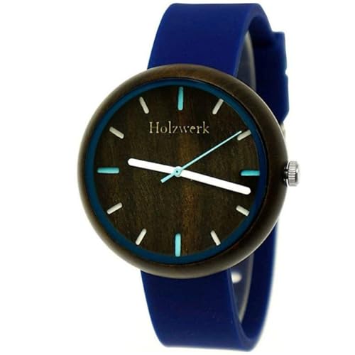 Holzwerk Germany Handgefertigte Designer Damen Damenuhr Öko Natur Vegan Holz Uhr Armband-Uhr Analog Klassisch Quarz mit Silikon Kautschuk Armband und Holz Gehäuse Blau Braun Holzwerk Germany Handgefertigte Designer Damen Damenuhr Öko Natur Vegan Holz Uhr Armband-Uhr Analog Klassisch Quarz mit Silikon Kautschuk Armband und Holz Gehäuse Blau Braun von Holzwerk Germany