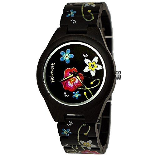 Holzwerk Germany Handgefertigte Designer Damen-Uhr Öko Natur Holz-Uhr Armband-Uhr Analog Klassisch Quarz-Uhr mit Sonnenblumen Blumen Blümchen Rosen Motiv Schwarz Braun Limitiert Holzwerk Germany Handgefertigte Designer Damen-Uhr Öko Natur Holz-Uhr Armband-Uhr Analog Klassisch Quarz-Uhr mit Sonnenblumen Blumen Blümchen Rosen Motiv Schwarz Braun Limitiert von Holzwerk Germany