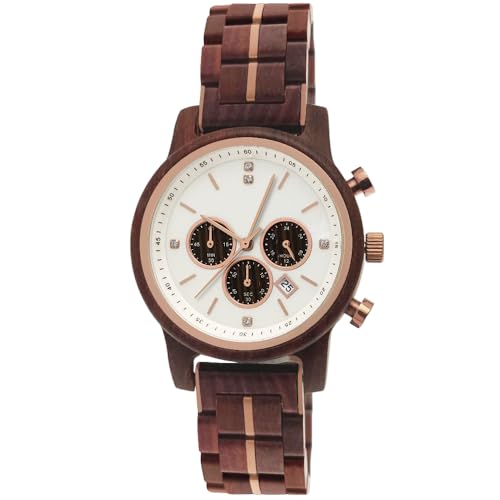 Holzwerk Germany Handgefertigte Designer Damen-Uhr Öko Natur Holz-Uhr Chronograph Armband-Uhr Analog Quarz-Uhr Braun Gold Perlmutt Weiß Datum Holz Ziffernblatt Holzwerk Germany Handgefertigte Designer Damen-Uhr Öko Natur Holz-Uhr Chronograph Armband-Uhr Analog Quarz-Uhr Braun Gold Perlmutt Weiß Datum Holz Ziffernblatt von Holzwerk Germany