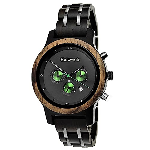 Holzwerk Germany Handgefertigte Designer Damen-Uhr Öko Natur Holz-Uhr Chronograph Armband-Uhr Analog Quarz-Uhr Schwarz Braun Grün Datum Holz Ziffernblatt Holzwerk Germany Handgefertigte Designer Damen-Uhr Öko Natur Holz-Uhr Chronograph Armband-Uhr Analog Quarz-Uhr Schwarz Braun Grün Datum Holz Ziffernblatt von Holzwerk Germany