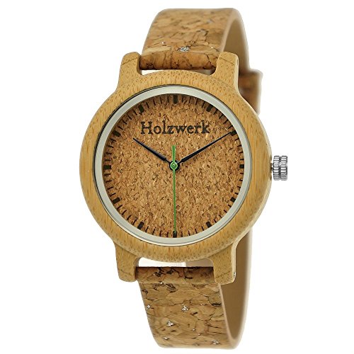 Holzwerk Germany Handgefertigte Designer Damen-Uhr Öko Natur Vegan Holz-Uhr Armband-Uhr Analog Klassisch Quarz-Uhr mit Kork Armband und Holz Ziffernblatt Holzwerk Germany Handgefertigte Designer Damen-Uhr Öko Natur Vegan Holz-Uhr Armband-Uhr Analog Klassisch Quarz-Uhr mit Kork Armband und Holz Ziffernblatt von Holzwerk Germany