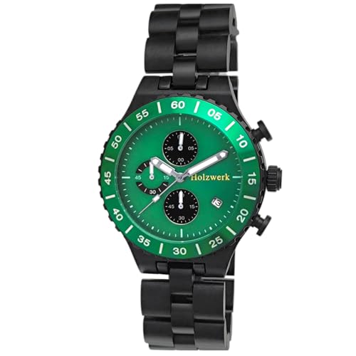 Holzwerk Germany Handgefertigte Designer Herren Öko Natur Holz Uhr Chronograph Armband Analog Quarz Braun Grün Datum Holz Holzwerk Germany Handgefertigte Designer Herren Öko Natur Holz Uhr Chronograph Armband Analog Quarz Braun Grün Datum Holz von Holzwerk Germany