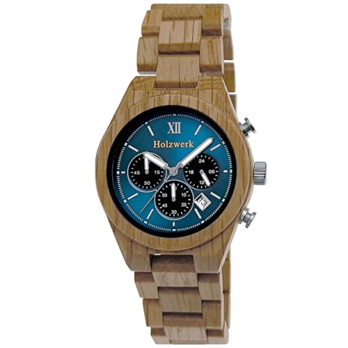 Holzwerk Germany Handgefertigte Designer Herren Öko Natur Holz Uhr Chronograph Armband Analog Quarz Buche Braun Blau Datum Holz Holzwerk Germany Handgefertigte Designer Herren Öko Natur Holz Uhr Chronograph Armband Analog Quarz Buche Braun Blau Datum Holz von Holzwerk Germany