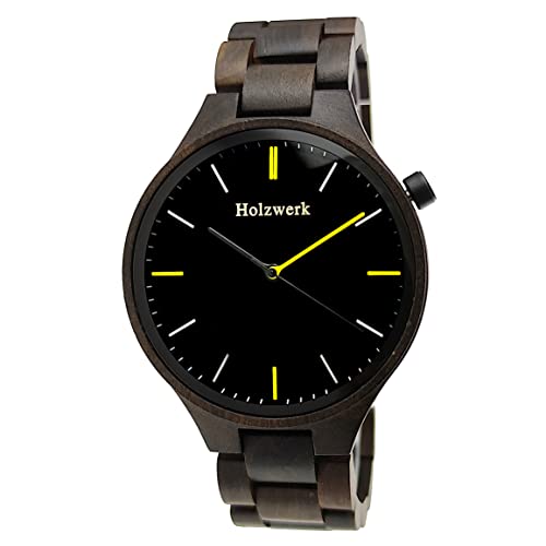 Holzwerk Germany Handgefertigte Designer Herren-Uhr Öko Natur Holz-Uhr Armband-Uhr Analog Klassisch Quarz-Uhr Braun Schwarz Gelb Holzwerk Germany Handgefertigte Designer Herren-Uhr Öko Natur Holz-Uhr Armband-Uhr Analog Klassisch Quarz-Uhr Braun Schwarz Gelb von Holzwerk Germany