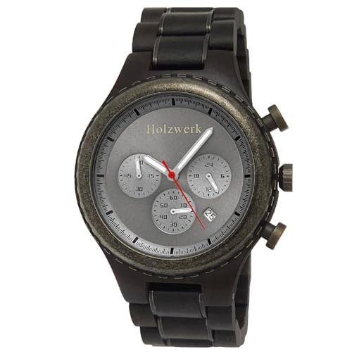 Holzwerk Germany Handgefertigte Designer Herren-Uhr Öko Natur Holz-Uhr Chronograph Armband-Uhr Analog Quarz-Uhr Braun Schwarz Grau Datum Holz Holzwerk Germany Handgefertigte Designer Herren-Uhr Öko Natur Holz-Uhr Chronograph Armband-Uhr Analog Quarz-Uhr Braun Schwarz Grau Datum Holz von Holzwerk Germany