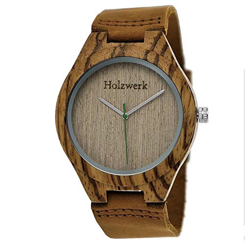 Holzwerk Germany Handgefertigte Designer Zebra-Muster Öko Unisex Damen-Uhr Herren-Uhr Öko Natur Holz-Uhr Leder Armband-Uhr Analog Klassisch Quarz-Uhr in Braun Holzwerk Germany Handgefertigte Designer Zebra-Muster Öko Unisex Damen-Uhr Herren-Uhr Öko Natur Holz-Uhr Leder Armband-Uhr Analog Klassisch Quarz-Uhr in Braun von Holzwerk Germany