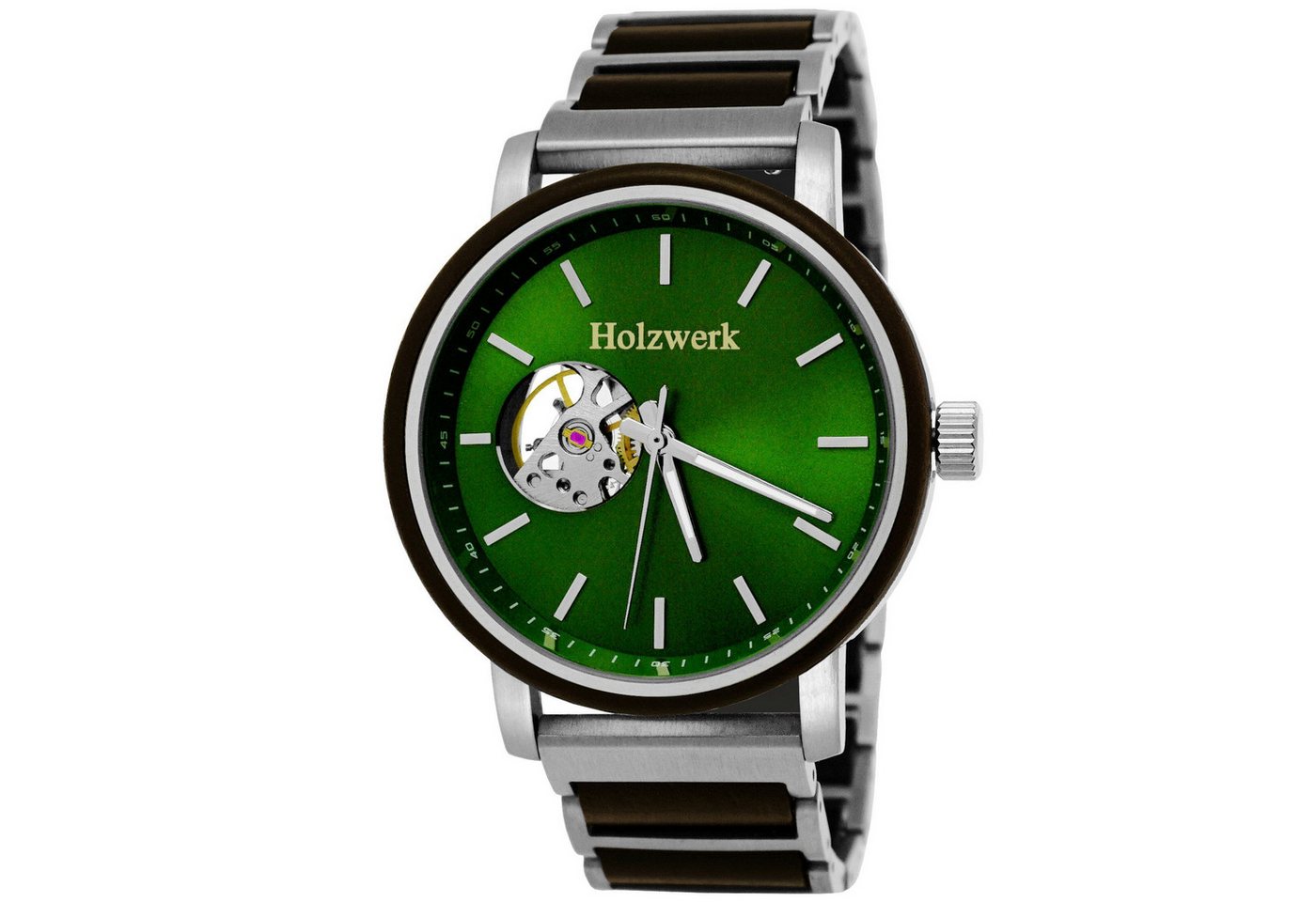 Holzwerk Automatikuhr Mechanische Herren Edelstahl & Holz Armband Uhr, (mit Bandkürzgerät), Automatik, Holz, mechanisch von Holzwerk