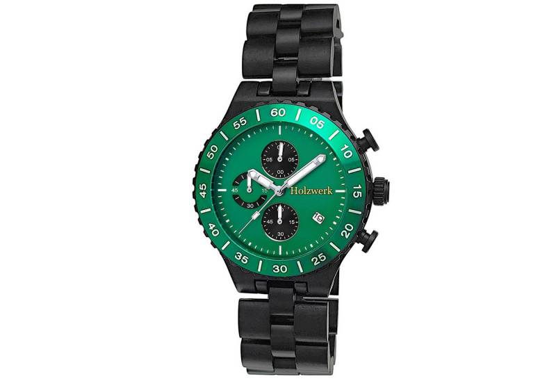 Holzwerk Chronograph Herren Holz Armband Uhr mit Datum, (Inklusive Armbandkürzer), Holz Unikate, ideal auch als Geschenk, Quarzwerk von Holzwerk