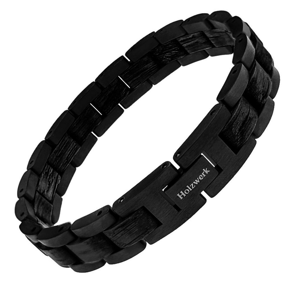 Holzwerk Edelstahlarmband Designer Holz Armband, Armkette Gliederarmband, Holz Unikate inkl. Armbandkürzer, ideal als Geschenk von Holzwerk