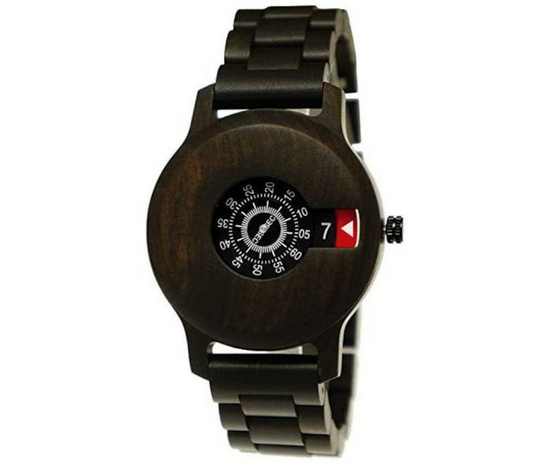 Holzwerk Quarzuhr HEIMBACH Damen und Herren Holz Armband Uhr in dunkelbraun & schwarz von Holzwerk