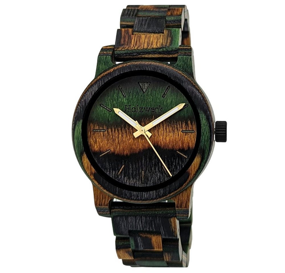 Holzwerk Quarzuhr WIESMOOR Damen & Herren Holz Tarn Armband Uhr, braun, grün, schwarz von Holzwerk