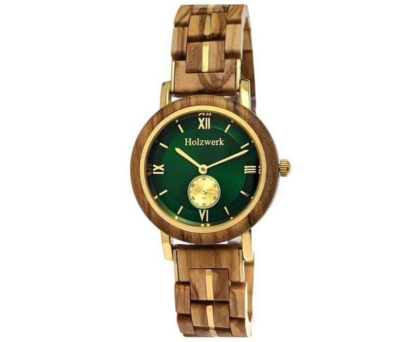 Holzwerk Quarzuhr kleine Damen Designer Holz & Edelstahl Armband Uhr, (inklusive Armbandkürzer), Holz Unikate, ideal auch als Geschenk, Quarzwerk von Holzwerk