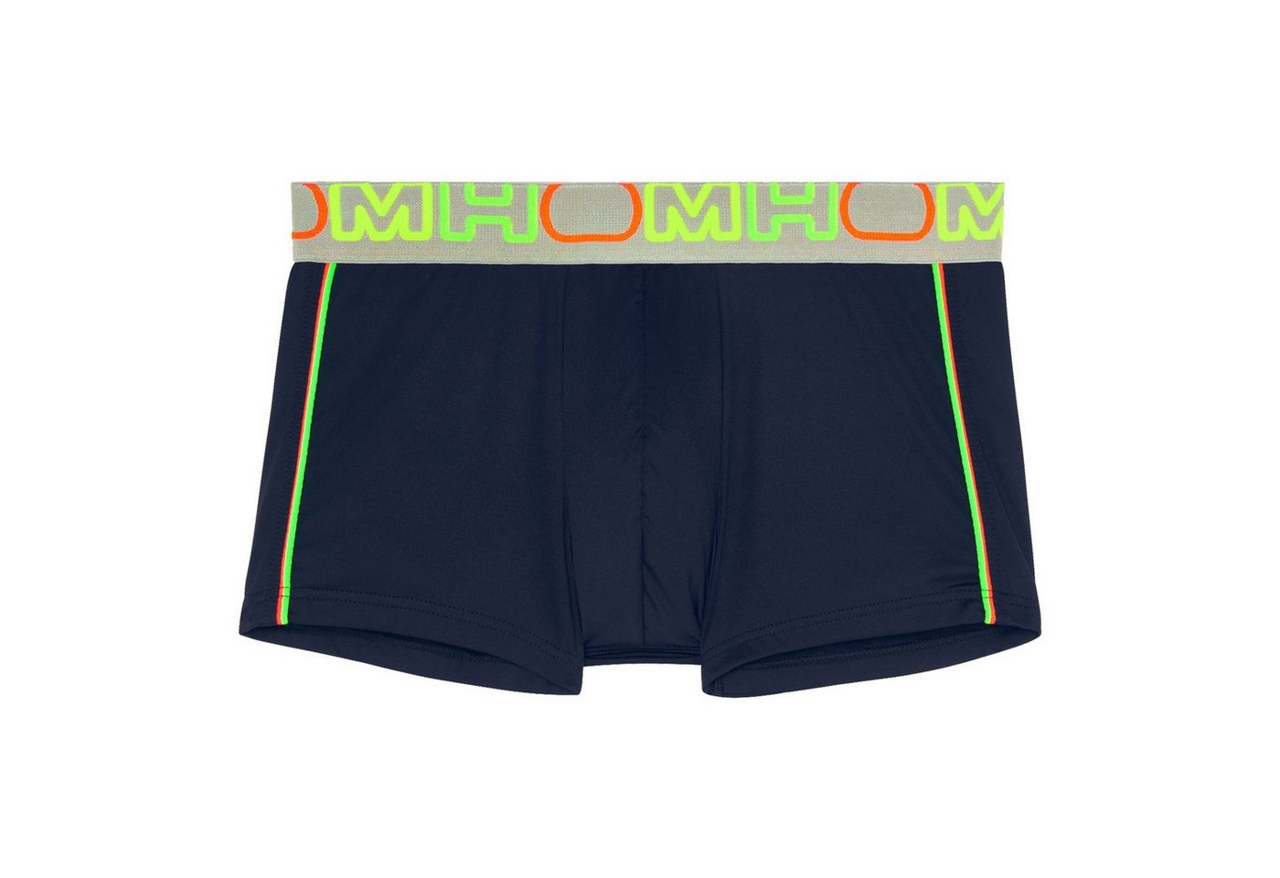 Hom Boxer Training mit breitem Webgummibund und neonfarbenem Markenschriftzug von Hom