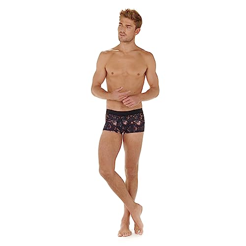 Hom Herren Kurze Boxershorts Sebastian Hipster-Höschen, Dark Flower Print, XL von Hom