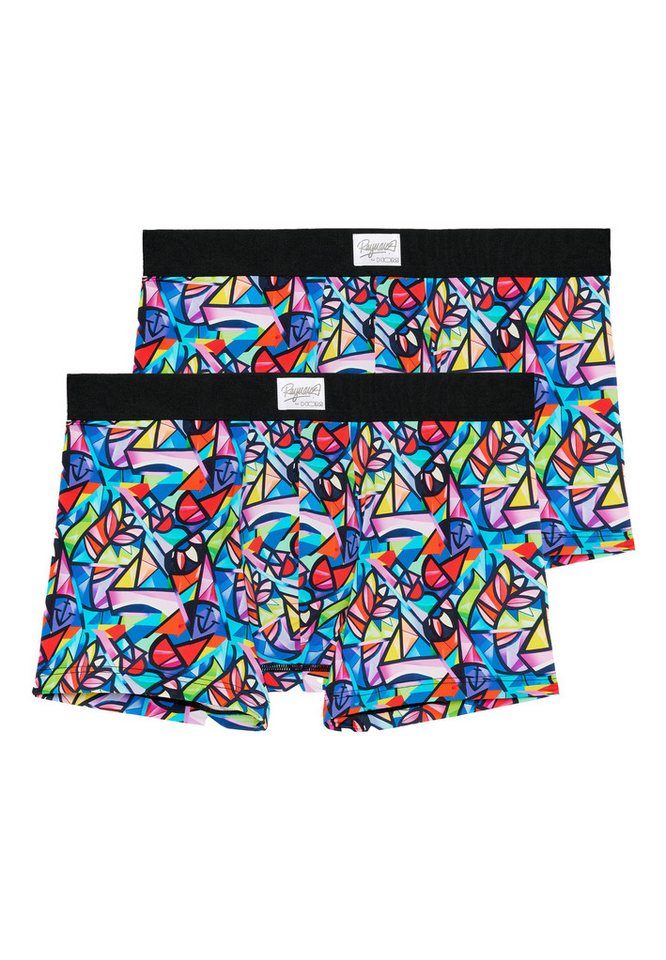 Hom Retro Boxer 2er Pack Idylle (Spar-Set, 2-St) Retro Short / Pant - ohne Eingriff - Blickdicht - Modernes Design von Hom