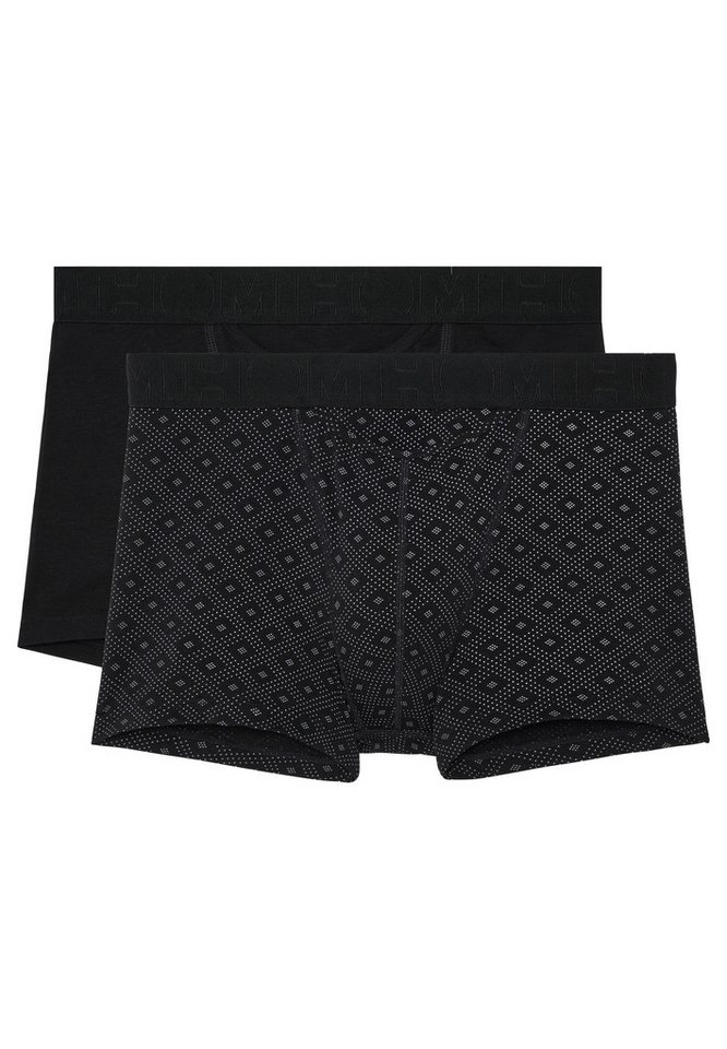 Hom Retro Boxer 2er Pack Neels (Spar-Set, 2-St) Retro Short / Pant - Baumwolle - mit Eingriff - Atmungsaktiv von Hom