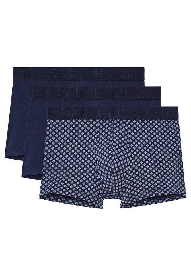 Hom Retro Boxer 3er Pack John (Spar-Set, 3-St) Retro Short / Pant - Baumwolle - mit Eingriff - Atmungsaktiv von Hom