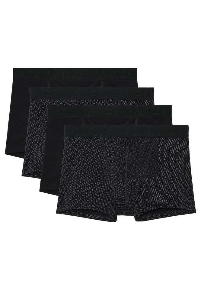 Hom Retro Boxer 4er Pack Neels (Spar-Set, 4-St) Retro Short / Pant - Baumwolle - mit Eingriff - Atmungsaktiv von Hom