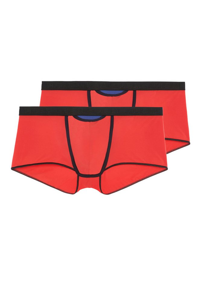 Hom Retro Boxer 2er Pack Plume up HO1 (Spar-Set, 2-St) Hipster Short / Pant - mit Eingriff - Leicht - Horizontaler Eingriff von Hom