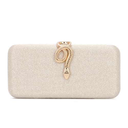 HomKuch Clutch Geldbörsen für Frauen Formelle Schlange Schnalle Funkelnde Abendtasche für Hochzeitsfeier von HomKuch