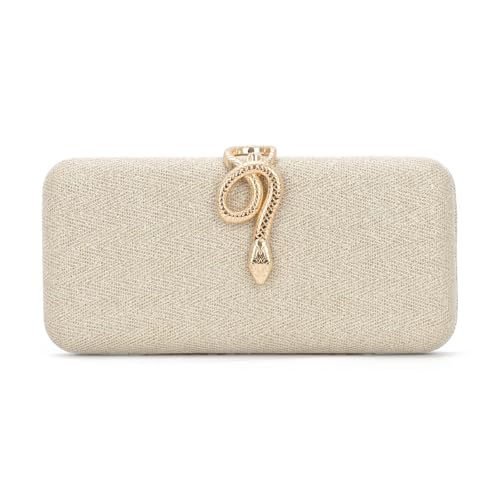 HomKuch Clutch Geldbörsen für Frauen Formelle Schlange Schnalle Funkelnde Abendtasche für Hochzeitsfeier von HomKuch
