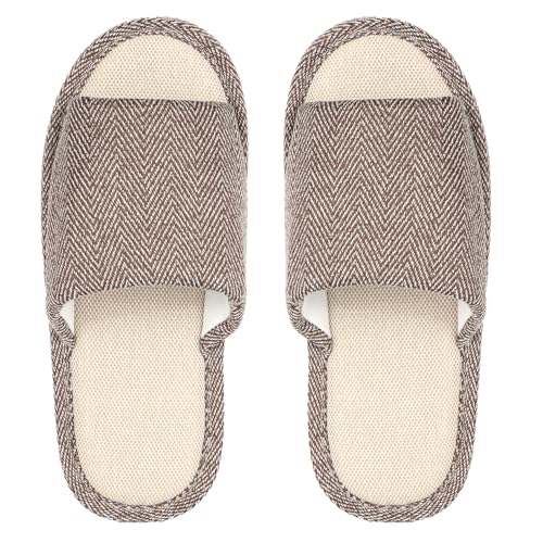 HomKuch Haus Slipper Wiederverwendbare rutschfeste dicke Unterseite Atmungsaktive Leinen Haus Slipper für Frauen Männer Paar Hausschuhe Offene Zehe Schuhe HomKuch Haus Slipper Wiederverwendbare rutschfeste dicke Unterseite Atmungsaktive Leinen Haus Slipper für Frauen Männer Paar Hausschuhe Offene Zehe Schuhe von HomKuch