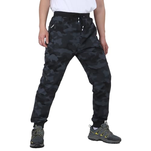 HomKuch Herren Cargo Combat Hosen Camo Trainingsanzug Bottoms Arbeitshose Camouflage Joggers für Lauftraining von HomKuch