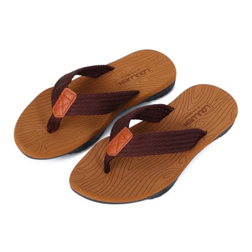 HomKuch Männer Flip Flops Bogen Unterstützung Bequeme offene Zehe Sommer Strand Kissen Walking Thong Sandalen Slip on Hausschuhe von HomKuch