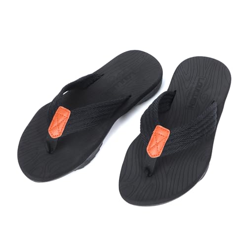 HomKuch Männer Flip Flops Bogen Unterstützung Bequeme offene Zehe Sommer Strand Kissen Walking Thong Sandalen Slip on Hausschuhe von HomKuch