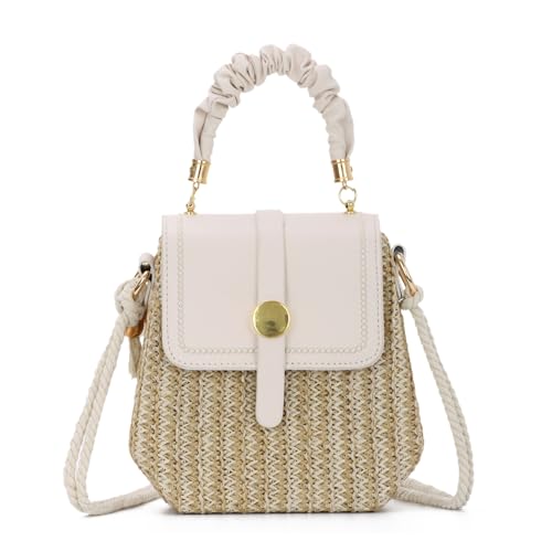 HomKuch Stroh Umhängetasche für Damen, Sommer Kleine Boho Geldbörse Rattan Strand Handtaschen Geldbörsen von HomKuch