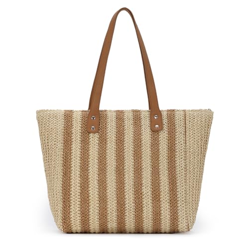 HomKuch Strohbeutel Frauen Sommer Beach Weave Tote Bag Leichte gewebte Bohemian Crossbody Bag Geldbörsen von HomKuch