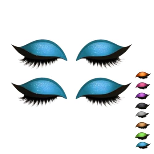 Bridle Bronze Wimpern, Lazy Eye Shadow Wimpernpatch, Parches Para Pestañas, Lidschatten-Aufkleber, Bunter Lidschatten Und Wimpernaufkleber Für Alle Augenformen(Blue) von Homaskylynn