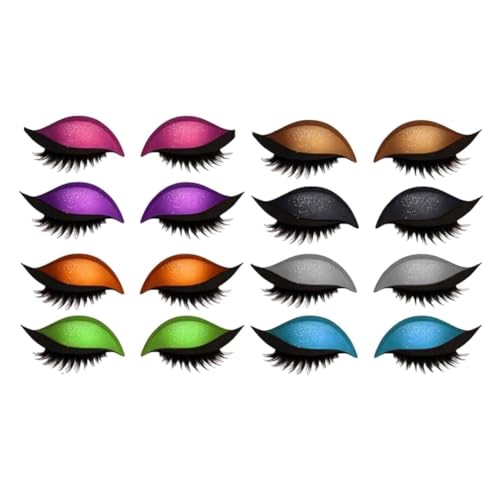 Bridle Bronze Wimpern, Lazy Eye Shadow Wimpernpatch, Parches Para Pestañas, Lidschatten-Aufkleber, Bunter Lidschatten Und Wimpernaufkleber Für Alle Augenformen(Mix) von Homaskylynn