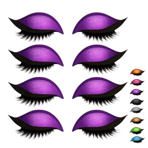 Bridle Bronze Wimpern, Lazy Eye Shadow Wimpernpatch, Parches Para Pestañas, Lidschatten-Aufkleber, Bunter Lidschatten Und Wimpernaufkleber Für Alle Augenformen(Purplex4) von Homaskylynn