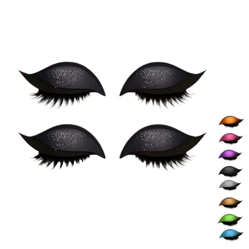 Bridle Bronze Wimpern, Lazy Eye Shadow Wimpernpatch, Parches Para Pestañas, Lidschatten-Aufkleber, Bunter Lidschatten Und Wimpernaufkleber Für Alle Augenformen(Schwarz) von Homaskylynn