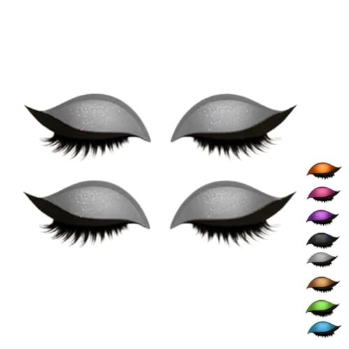 Bridle Bronze Wimpern, Lazy Eye Shadow Wimpernpatch, Parches Para Pestañas, Lidschatten-Aufkleber, Bunter Lidschatten Und Wimpernaufkleber Für Alle Augenformen(Silver) von Homaskylynn