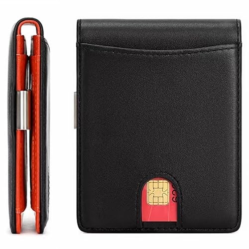 Homavit Geldbörse Herren Slim, Kleine Herren geldbörse, mit RFID Schutz, mit ID-Fenster und Geldklammer, Karten Wallet Herren, für 10 kreditkarten, bankkarten (Schwarz) von Homavit