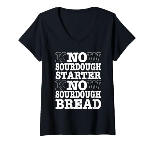 Damen Sauerteig Home Baker Starter Teig Brot Backen T-Shirt mit V-Ausschnitt Damen Sauerteig Home Baker Starter Teig Brot Backen T-Shirt mit V-Ausschnitt von Home Baking Sourdough Baker Merch