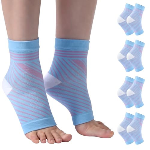 Home Holic 4 Paar Kompressionssocken Sprunggelenkbandage Professionelle Knöchelbandage für Damen Männer Bandage Fußgelenk für Plantarfasziitis Achillessehne Neuropathie von Home Holic