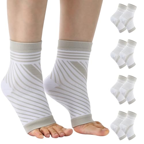 Home Holic 4 Paar Kompressionssocken Sprunggelenkbandage Professionelle Knöchelbandage für Damen Männer Bandage Fußgelenk für Plantarfasziitis Achillessehne Neuropathie von Home Holic