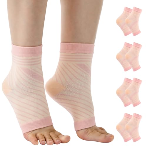 Home Holic 4 Paar Kompressionssocken Sprunggelenkbandage Professionelle Knöchelbandage für Damen Männer Bandage Fußgelenk für Plantarfasziitis Achillessehne Neuropathie von Home Holic