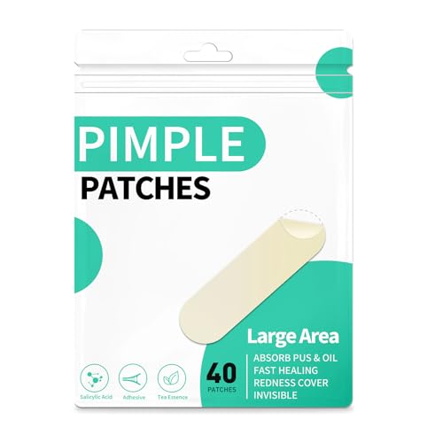 40 Stück Pickel Patches für Große Pimple Patches Hydrokolloid Akne Patch für Gesicht und Körper Akne Spot Behandlung mit Teebaum Akne pflaster Wasserdicht & Atmungsaktiv Absorptions von Home Holic