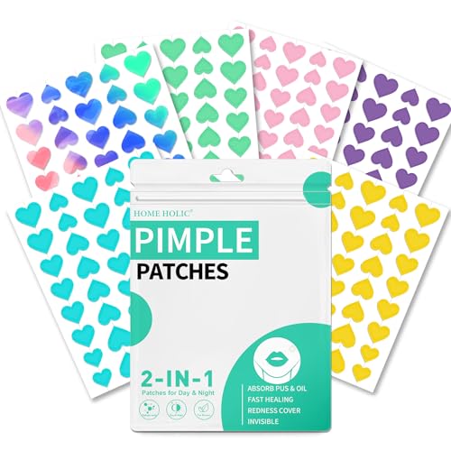 Pimple Patches Hydrokolloid Unsichtbare Pickel Patch mit Teebaumöl Tag und Nacht Verwenden Pimple Patch Akne Patches Wasserdichte Atmungsaktive Acne Patch Pflaster Anti (240 Herzform) von Home Holic