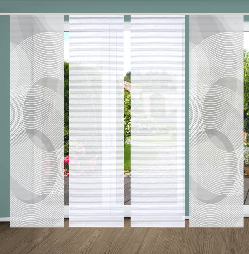 HOME in green Schiebegardine "AFONSO", (4 St.), SET DIGITALDRUCK,BAMBUSOPTIK RECYCELT von Home In Green
